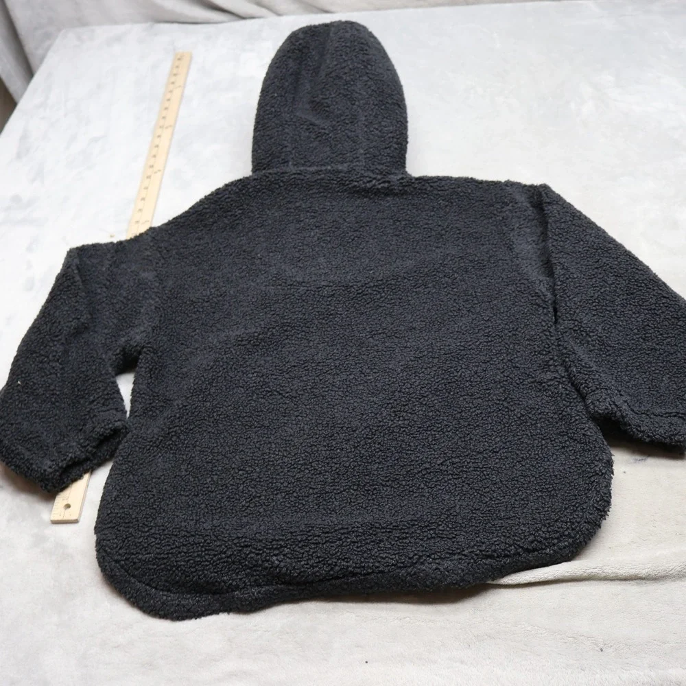 Nike Jacket Girls Medium Black Therma-FIT Hooded Sherpa Fleece Training Pullover